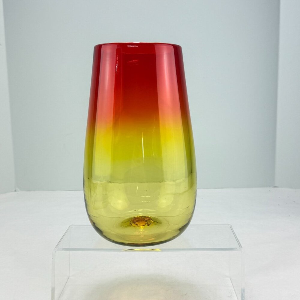 Vintage Blenko Art Glass Vase Amberina 6323M